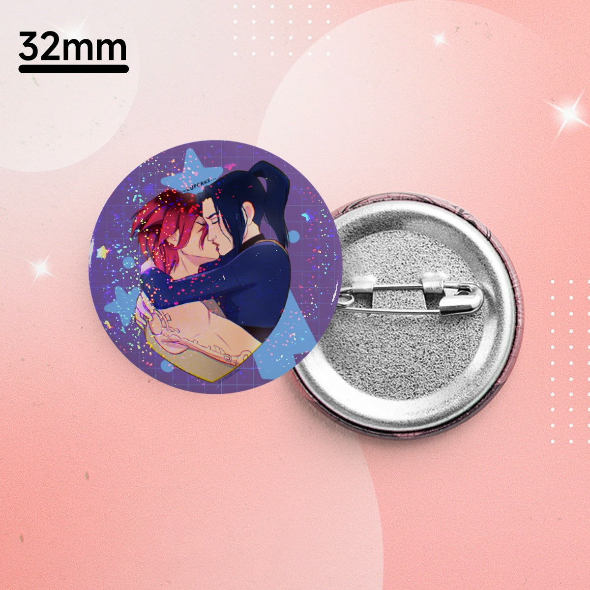 CaitVi Holographic Stars Button Pin