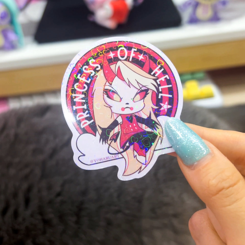 Hazbin Hotel Holographic Hearts Stickers