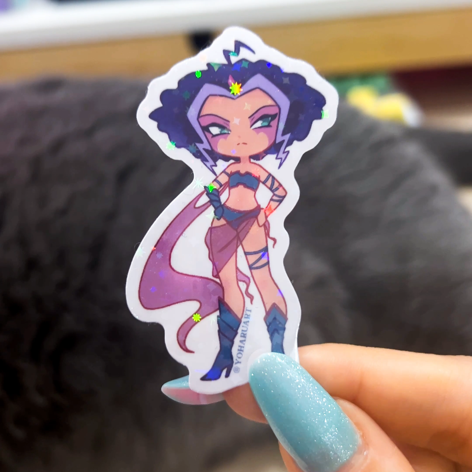 Chibi Winx/Trix Holographic Stars Stickers