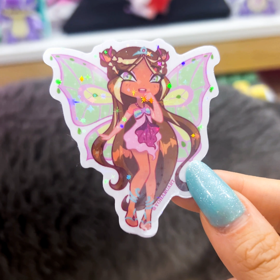 Chibi Winx/Trix Holographic Stars Stickers