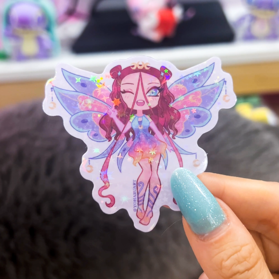 Chibi Winx/Trix Holographic Stars Stickers
