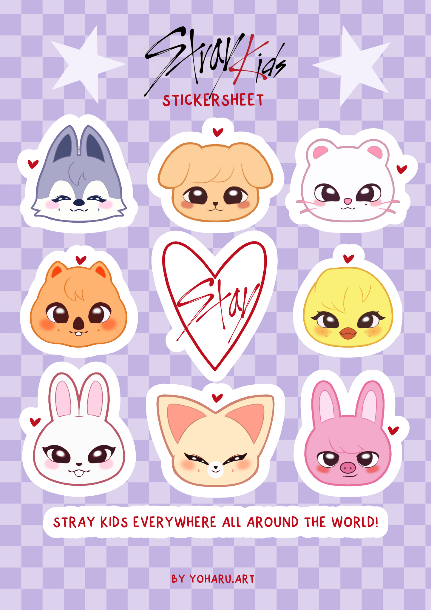 Stray Kids SKZOO Glittery Stickersheet