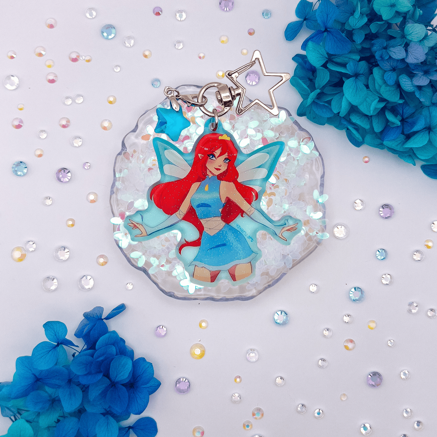 Magic Winx Glitter Epoxy Colored Acrylic Charms