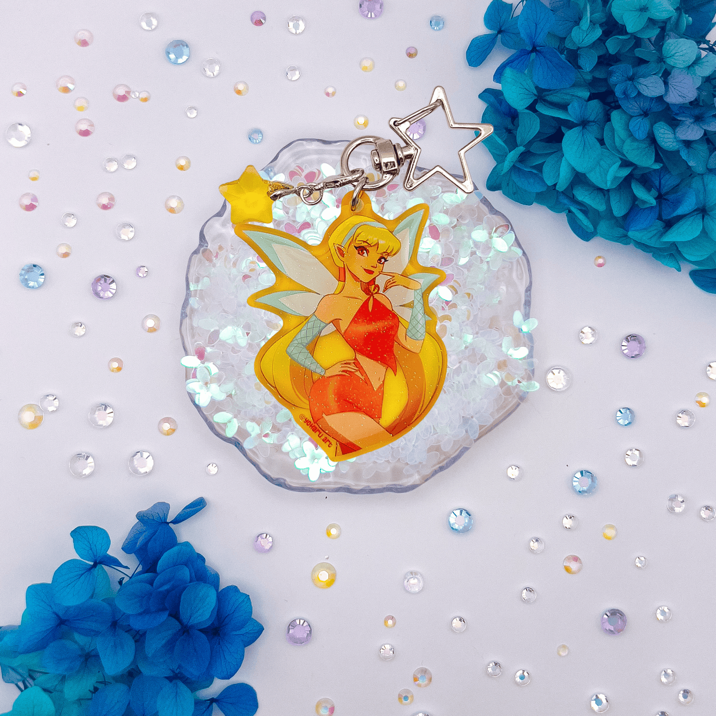 Magic Winx Glitter Epoxy Colored Acrylic Charms