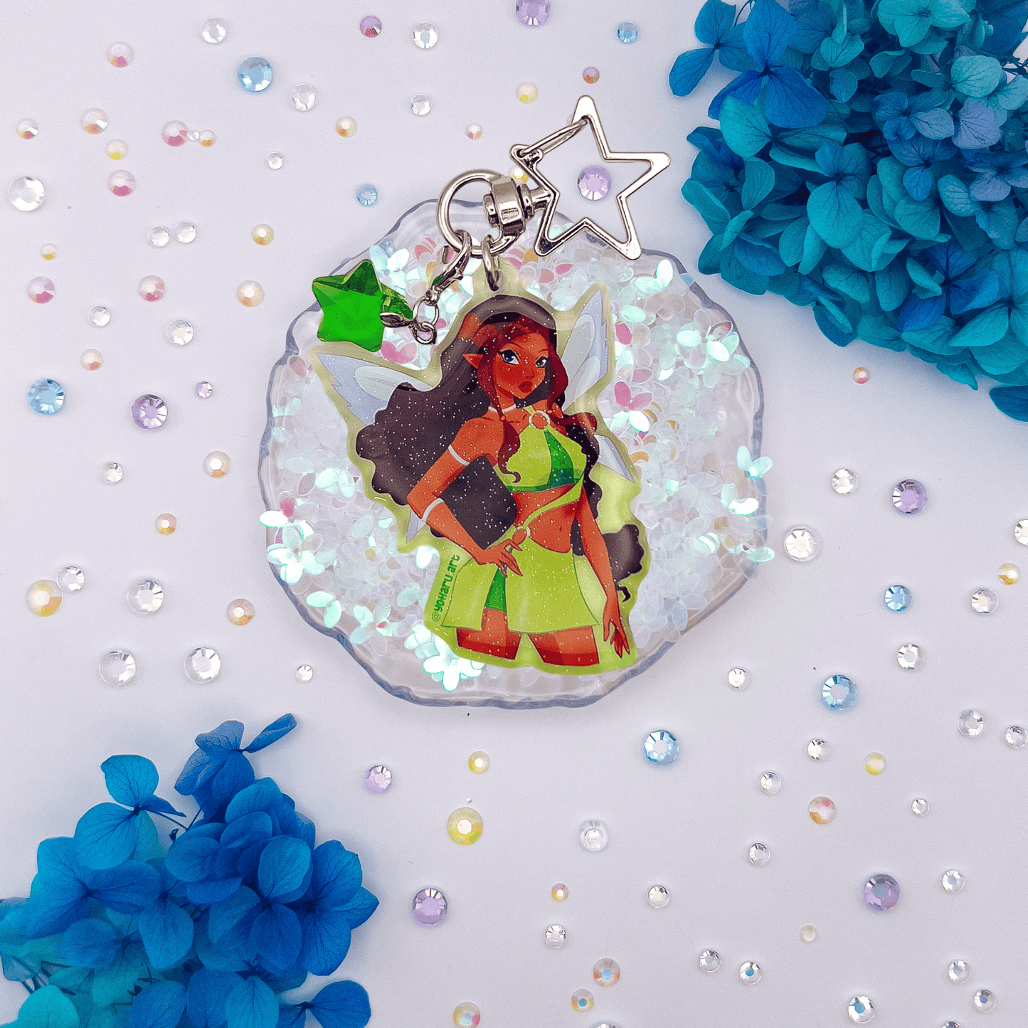 Magic Winx Glitter Epoxy Colored Acrylic Charms