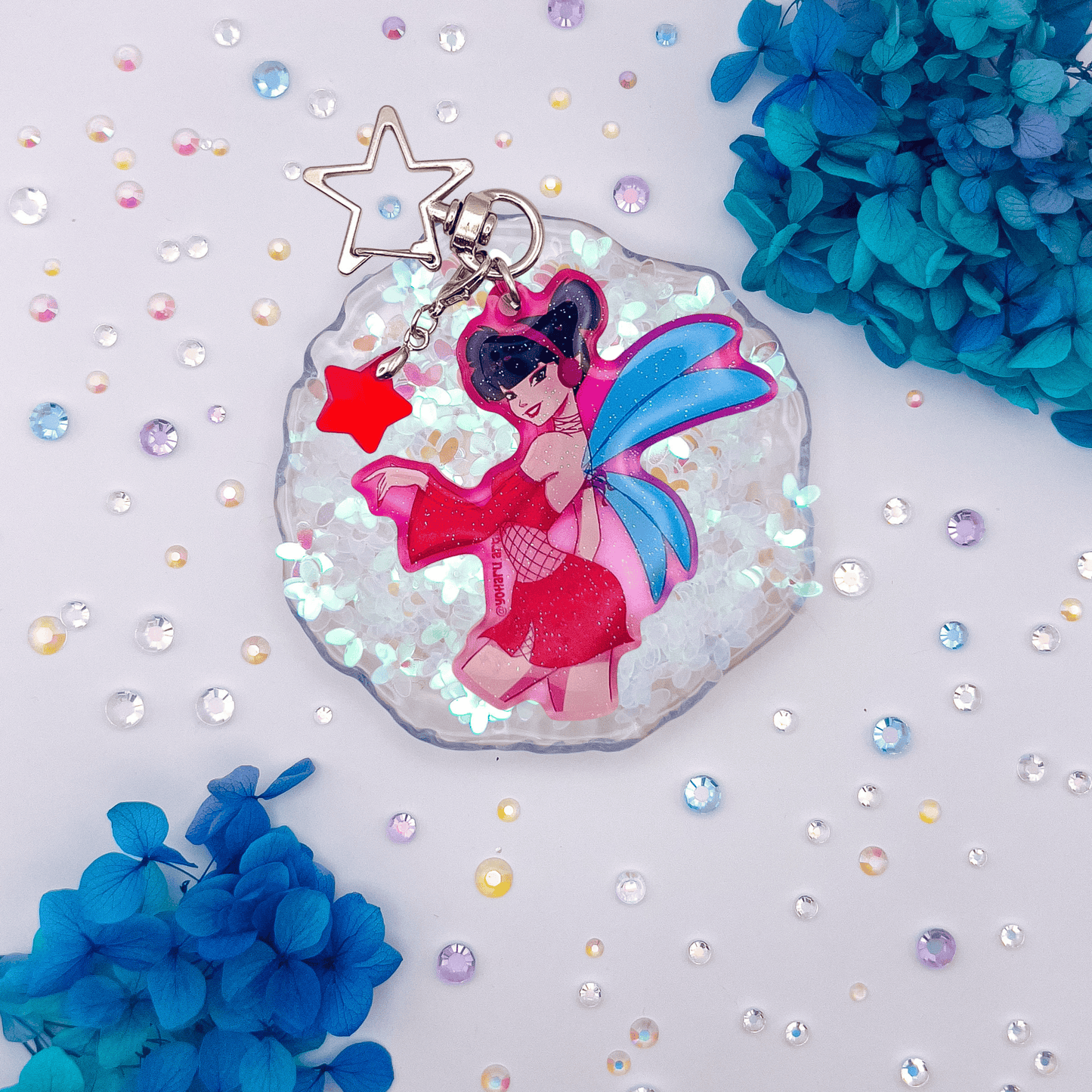 Magic Winx Glitter Epoxy Colored Acrylic Charms