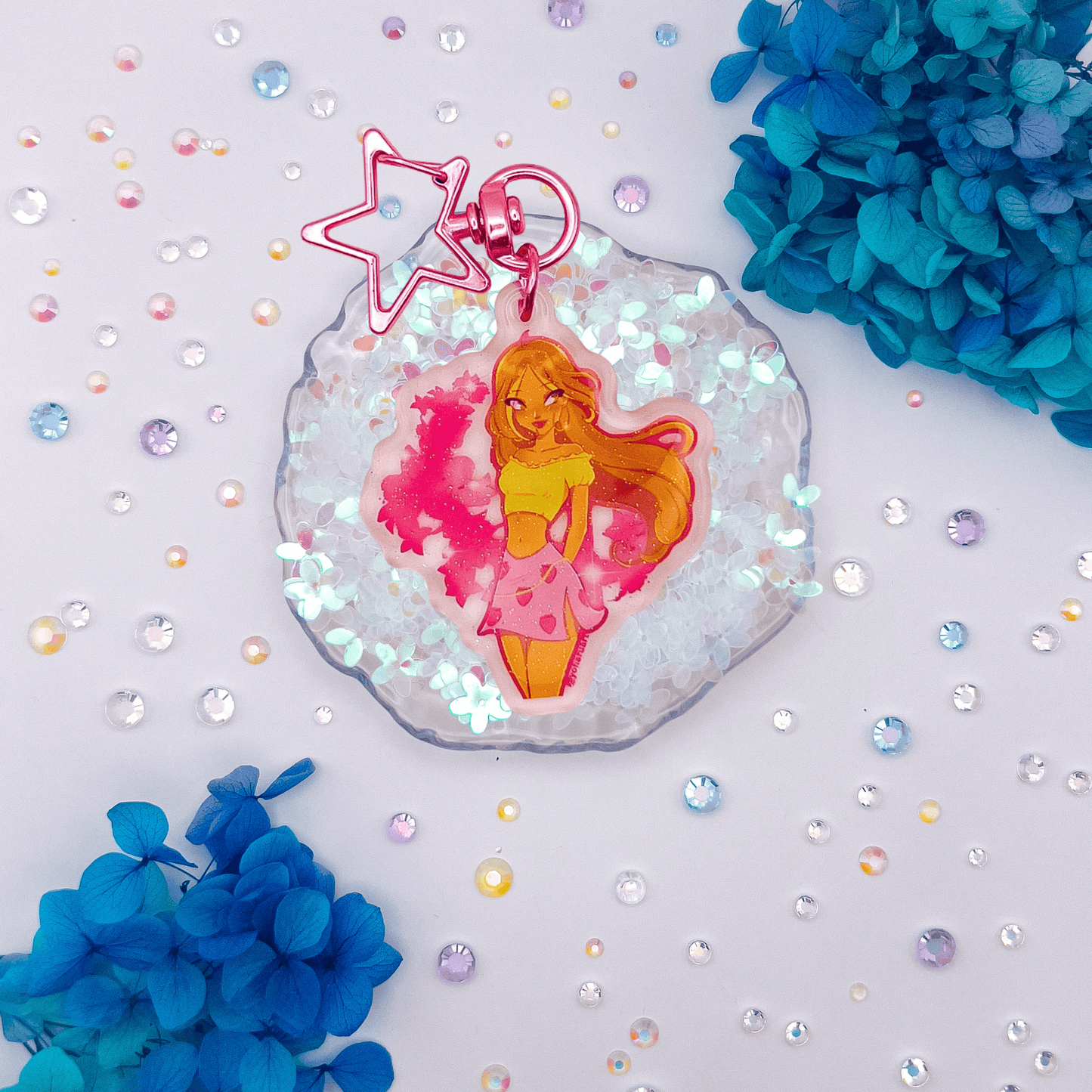 Flora Casual Glitter Epoxy Charm