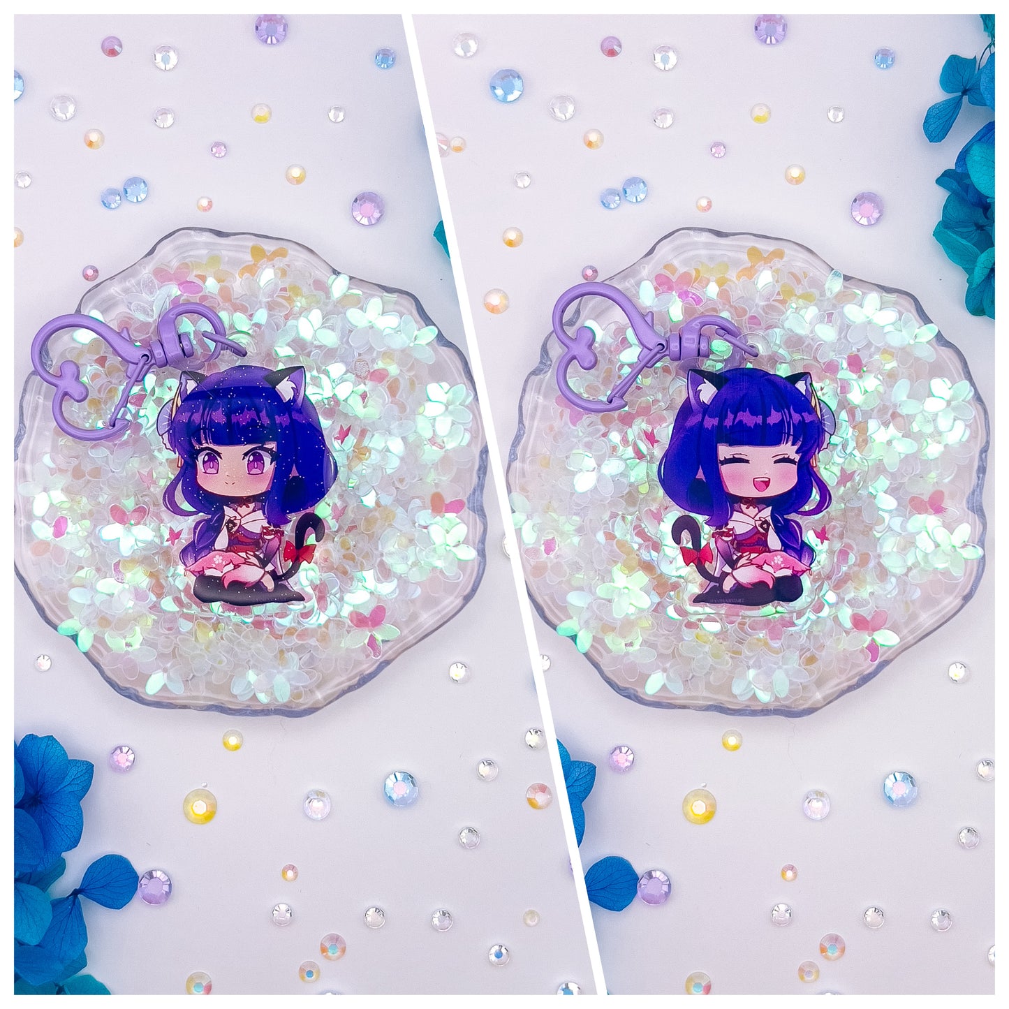 Genshin Impact Glitter Epoxy Acrylic Charms