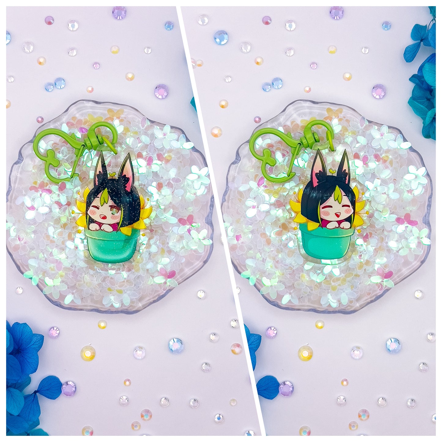 Genshin Impact Glitter Epoxy Acrylic Charms