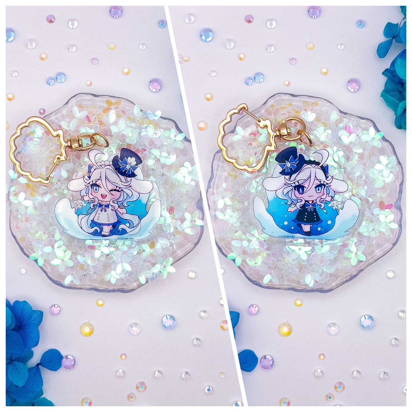 Genshin Impact Glitter Epoxy Acrylic Charms