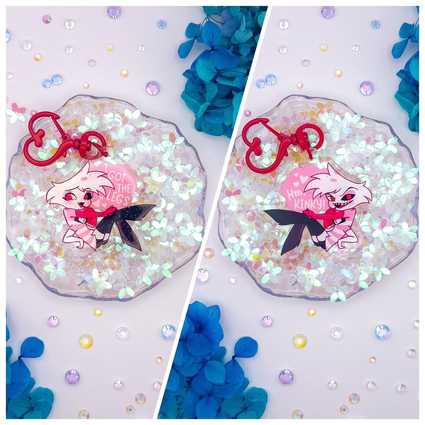 Hazbin Hotel Glitter Epoxy Acrylic Charm