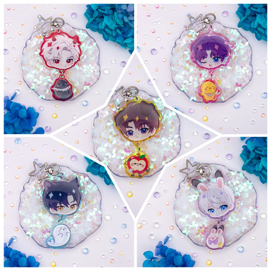 Love and Deepspace Link Epoxy Colored Acrylic Charms