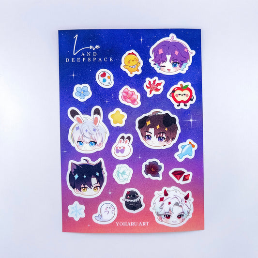 Love and Deepspace Glittery Stickersheet