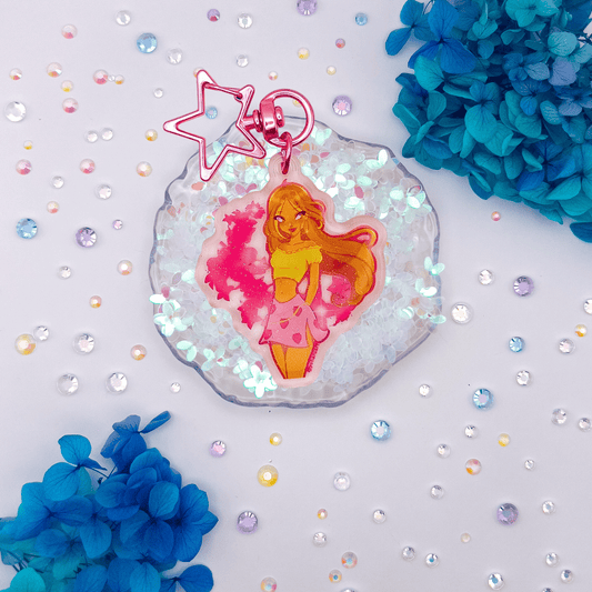 Flora Casual Glitter Epoxy Charm